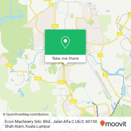 Econ Machinery Sdn. Bhd., Jalan Alfa C U6 / C 40150 Shah Alam map