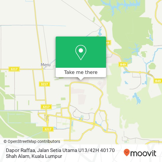 Peta Dapor Raffaa, Jalan Setia Utama U13 / 42H 40170 Shah Alam