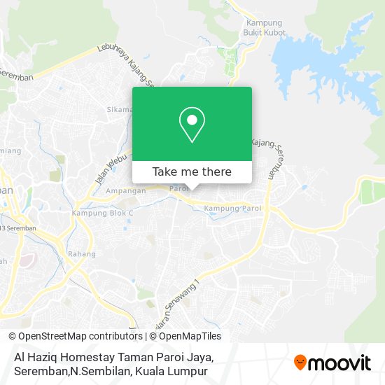 Peta Al Haziq Homestay Taman Paroi Jaya, Seremban,N.Sembilan