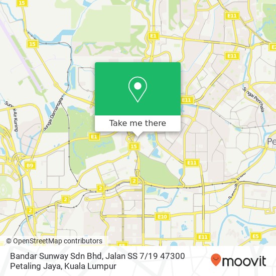 Bandar Sunway Sdn Bhd, Jalan SS 7 / 19 47300 Petaling Jaya map