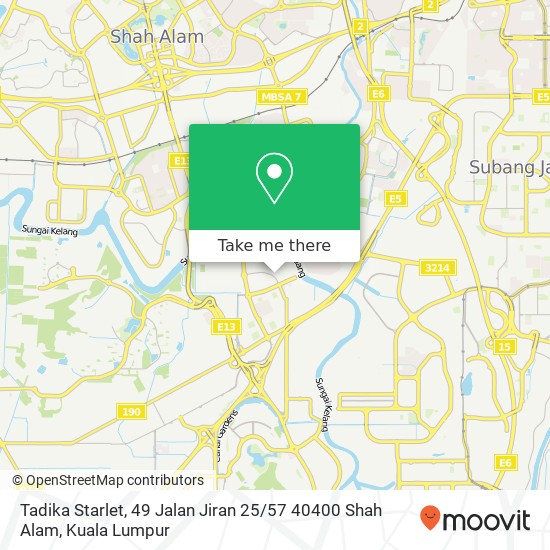 Peta Tadika Starlet, 49 Jalan Jiran 25 / 57 40400 Shah Alam