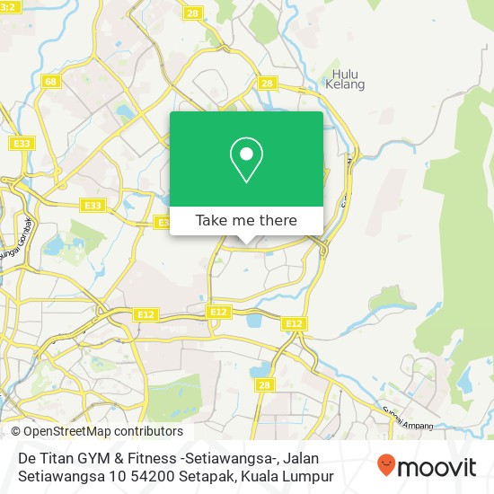 Peta De Titan GYM & Fitness -Setiawangsa-, Jalan Setiawangsa 10 54200 Setapak