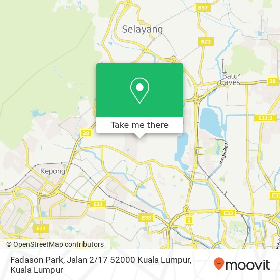 Peta Fadason Park, Jalan 2 / 17 52000 Kuala Lumpur