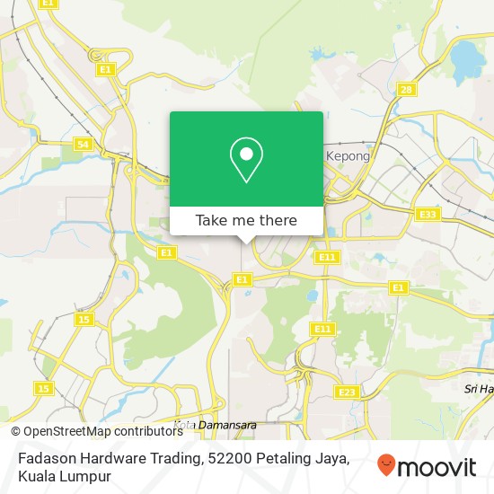 Peta Fadason Hardware Trading, 52200 Petaling Jaya