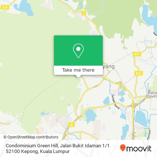 Peta Condominium Green Hill, Jalan Bukit Idaman 1 / 1 52100 Kepong
