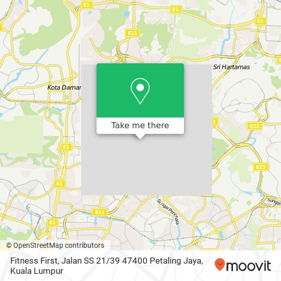 Fitness First, Jalan SS 21 / 39 47400 Petaling Jaya map