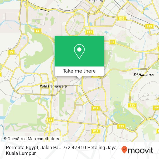 Permata Egypt, Jalan PJU 7 / 2 47810 Petaling Jaya map