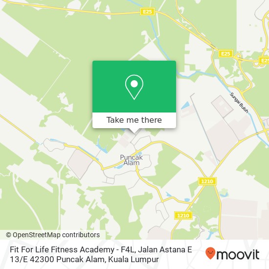 Peta Fit For Life Fitness Academy - F4L, Jalan Astana E 13 / E 42300 Puncak Alam