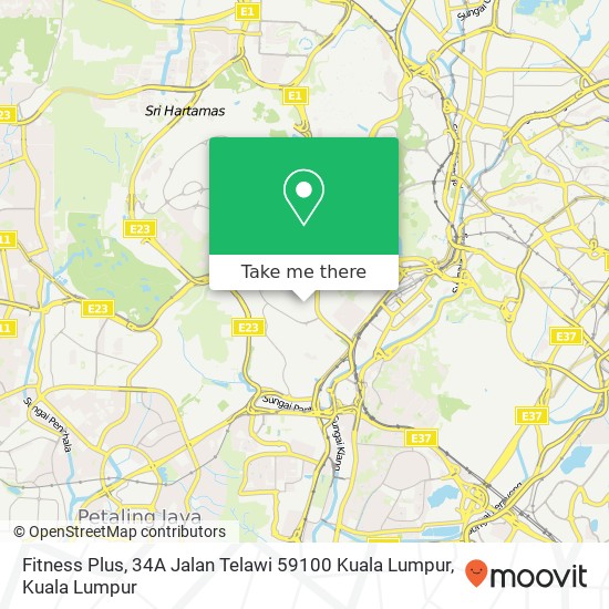 Peta Fitness Plus, 34A Jalan Telawi 59100 Kuala Lumpur