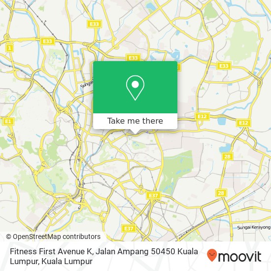 Peta Fitness First Avenue K, Jalan Ampang 50450 Kuala Lumpur