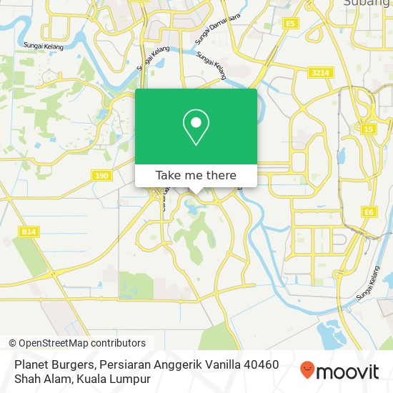 Peta Planet Burgers, Persiaran Anggerik Vanilla 40460 Shah Alam