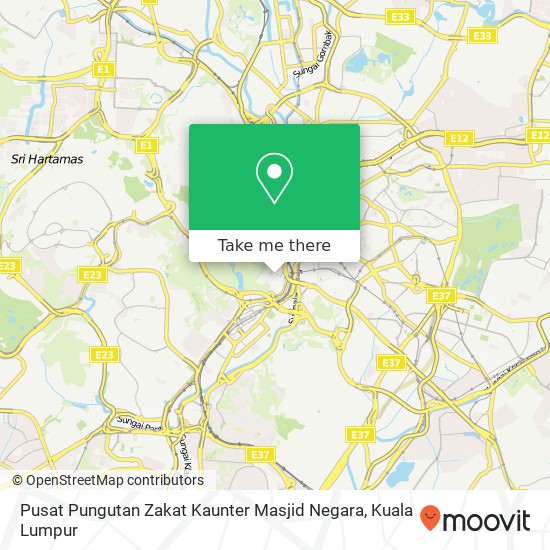 Pusat Pungutan Zakat Kaunter Masjid Negara map