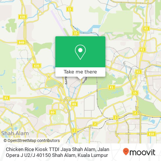 Chicken Rice Kiosk TTDI Jaya Shah Alam, Jalan Opera J U2 / J 40150 Shah Alam map