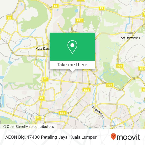 Peta AEON Big, 47400 Petaling Jaya