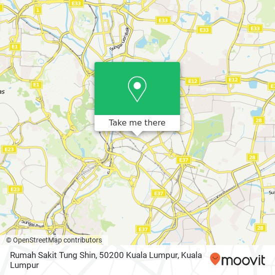 Peta Rumah Sakit Tung Shin, 50200 Kuala Lumpur