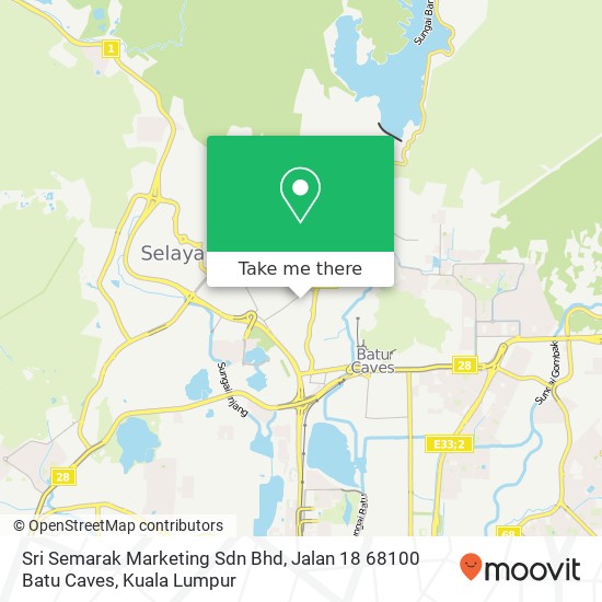Peta Sri Semarak Marketing Sdn Bhd, Jalan 18 68100 Batu Caves