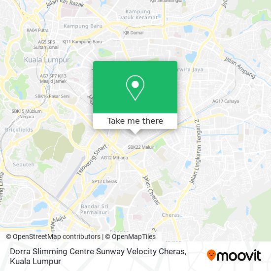 Dorra Slimming Centre Sunway Velocity Cheras map