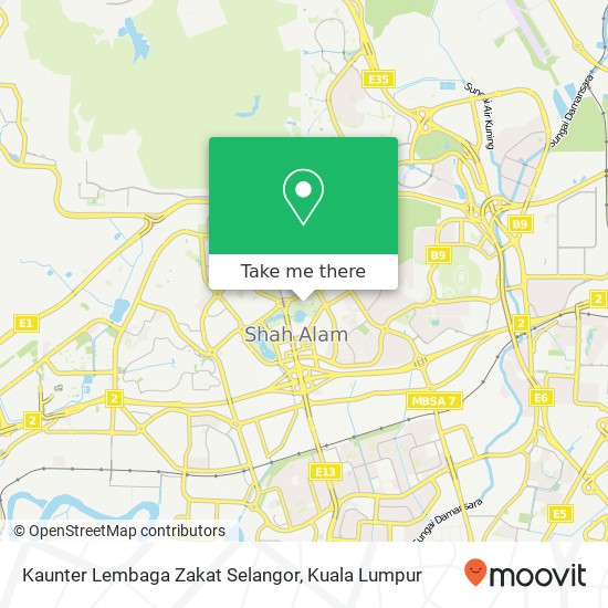 Kaunter Lembaga Zakat Selangor map