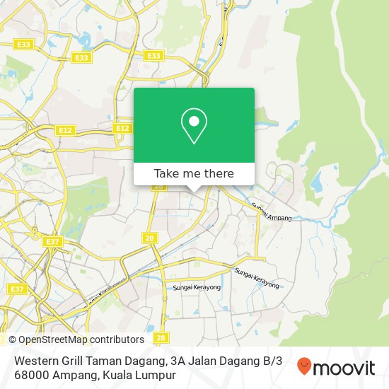 Western Grill Taman Dagang, 3A Jalan Dagang B / 3 68000 Ampang map