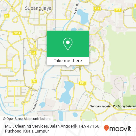 Peta MCK Cleaning Services, Jalan Anggerik 14A 47150 Puchong