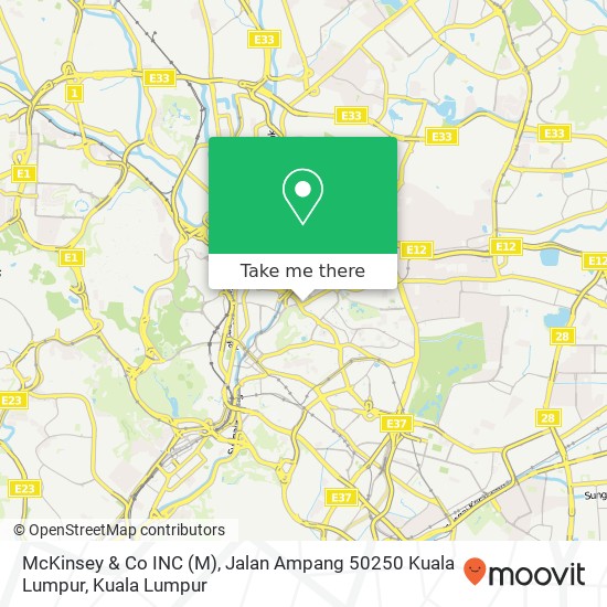 Peta McKinsey & Co INC (M), Jalan Ampang 50250 Kuala Lumpur
