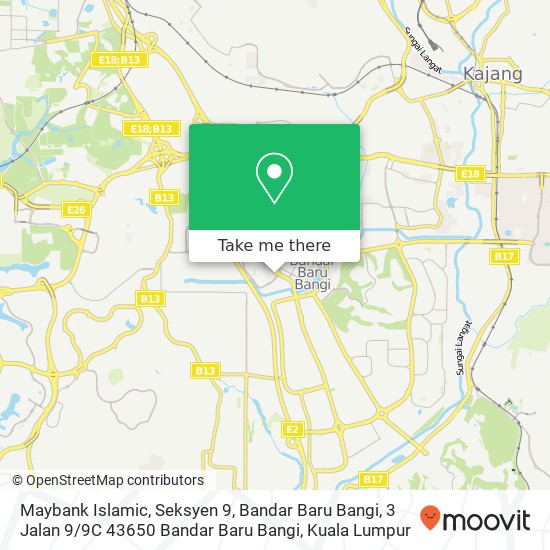Peta Maybank Islamic, Seksyen 9, Bandar Baru Bangi, 3 Jalan 9 / 9C 43650 Bandar Baru Bangi