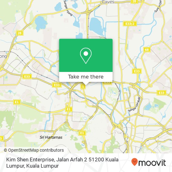 Peta Kim Shen Enterprise, Jalan Arfah 2 51200 Kuala Lumpur