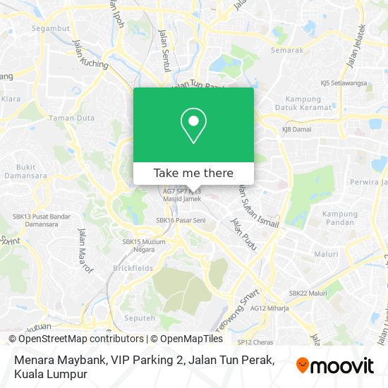 Peta Menara Maybank, VIP Parking 2, Jalan Tun Perak