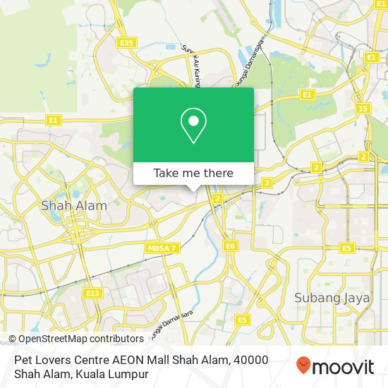 Peta Pet Lovers Centre AEON Mall Shah Alam, 40000 Shah Alam