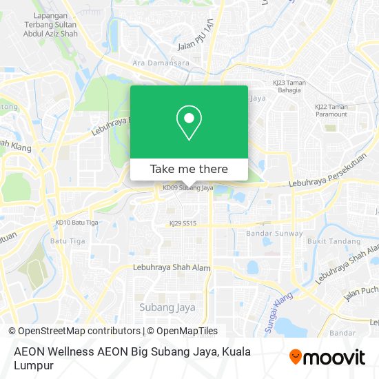 AEON Wellness AEON Big Subang Jaya map