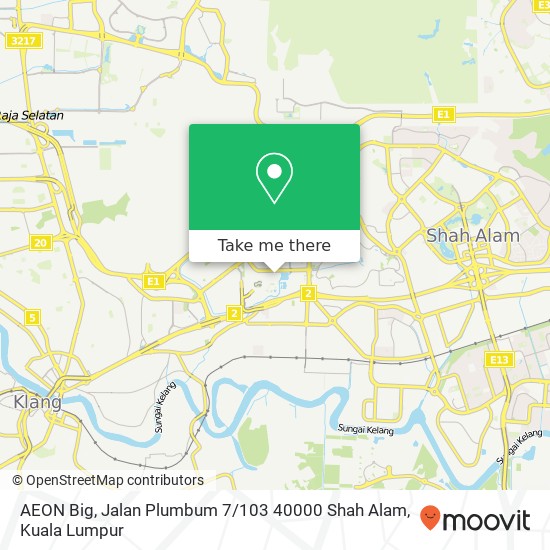 AEON Big, Jalan Plumbum 7 / 103 40000 Shah Alam map