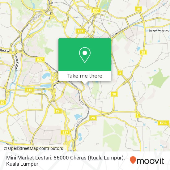 Mini Market Lestari, 56000 Cheras (Kuala Lumpur) map