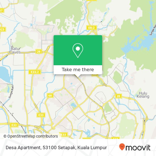 Desa Apartment, 53100 Setapak map