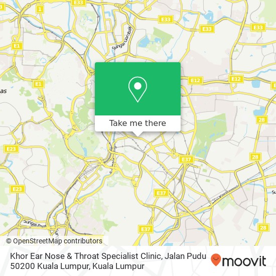 Khor Ear Nose & Throat Specialist Clinic, Jalan Pudu 50200 Kuala Lumpur map