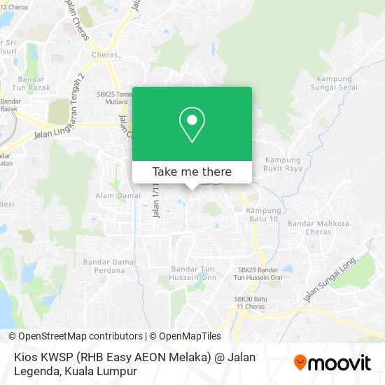 Peta Kios KWSP (RHB Easy AEON Melaka) @ Jalan Legenda