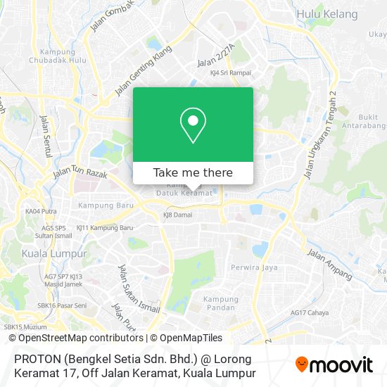 Peta PROTON (Bengkel Setia Sdn. Bhd.) @ Lorong Keramat 17, Off Jalan Keramat