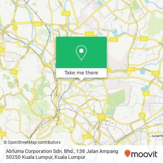 Abfuma Corporation Sdn. Bhd., 138 Jalan Ampang 50250 Kuala Lumpur map