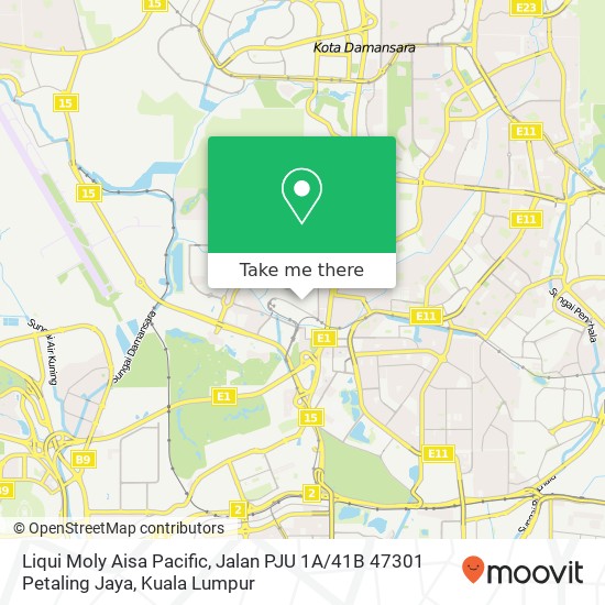 Liqui Moly Aisa Pacific, Jalan PJU 1A / 41B 47301 Petaling Jaya map