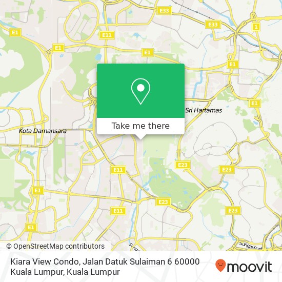 Peta Kiara View Condo, Jalan Datuk Sulaiman 6 60000 Kuala Lumpur