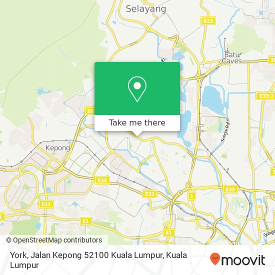 York, Jalan Kepong 52100 Kuala Lumpur map