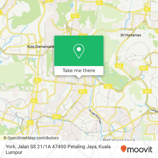 York, Jalan SS 21 / 1A 47400 Petaling Jaya map