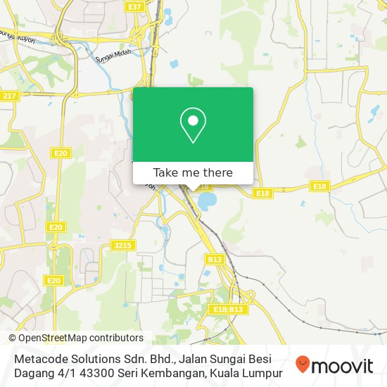 Peta Metacode Solutions Sdn. Bhd., Jalan Sungai Besi Dagang 4 / 1 43300 Seri Kembangan