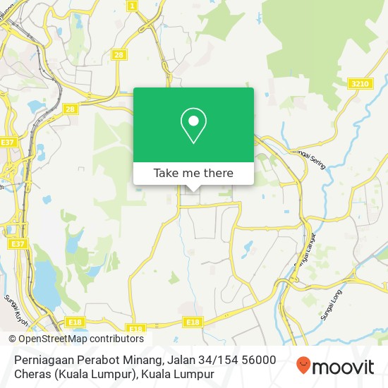 Peta Perniagaan Perabot Minang, Jalan 34 / 154 56000 Cheras (Kuala Lumpur)