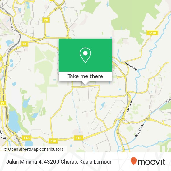 Peta Jalan Minang 4, 43200 Cheras