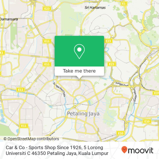 Car & Co - Sports Shop Since 1926, 5 Lorong Universiti C 46350 Petaling Jaya map