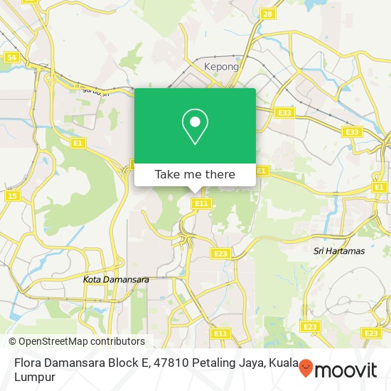 Flora Damansara Block E, 47810 Petaling Jaya map