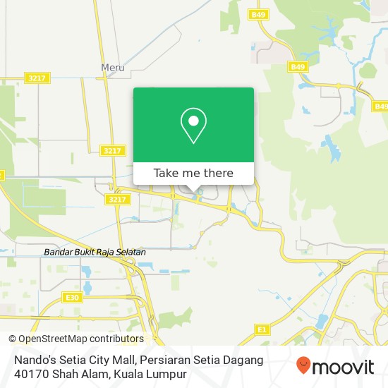 Peta Nando's Setia City Mall, Persiaran Setia Dagang 40170 Shah Alam