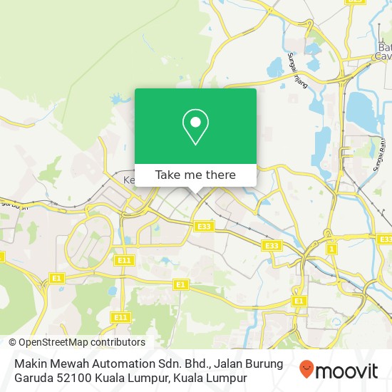 Makin Mewah Automation Sdn. Bhd., Jalan Burung Garuda 52100 Kuala Lumpur map