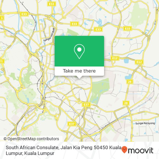 Peta South African Consulate, Jalan Kia Peng 50450 Kuala Lumpur