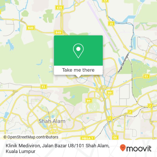 Klinik Mediviron, Jalan Bazar U8 / 101 Shah Alam map